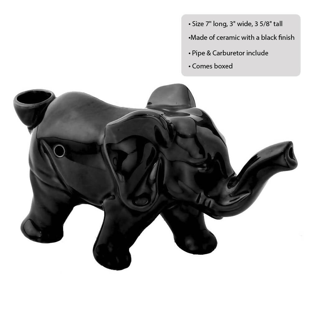 Elephant Novelty Pipe - Black Color_2