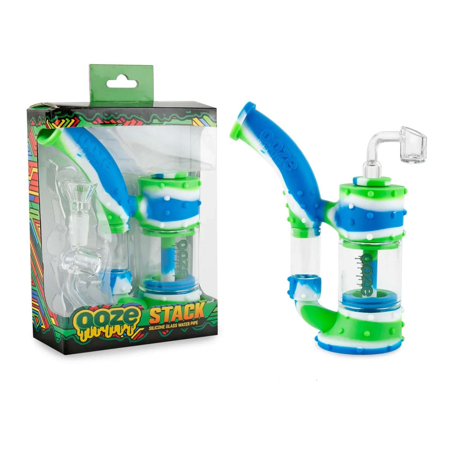 Ooze | Stack Pipe Silicone Water Bubbler & Dab Rig_1