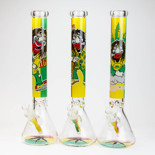 17.5" Rasta Man / 7 mm / classic beaker glass bong_0