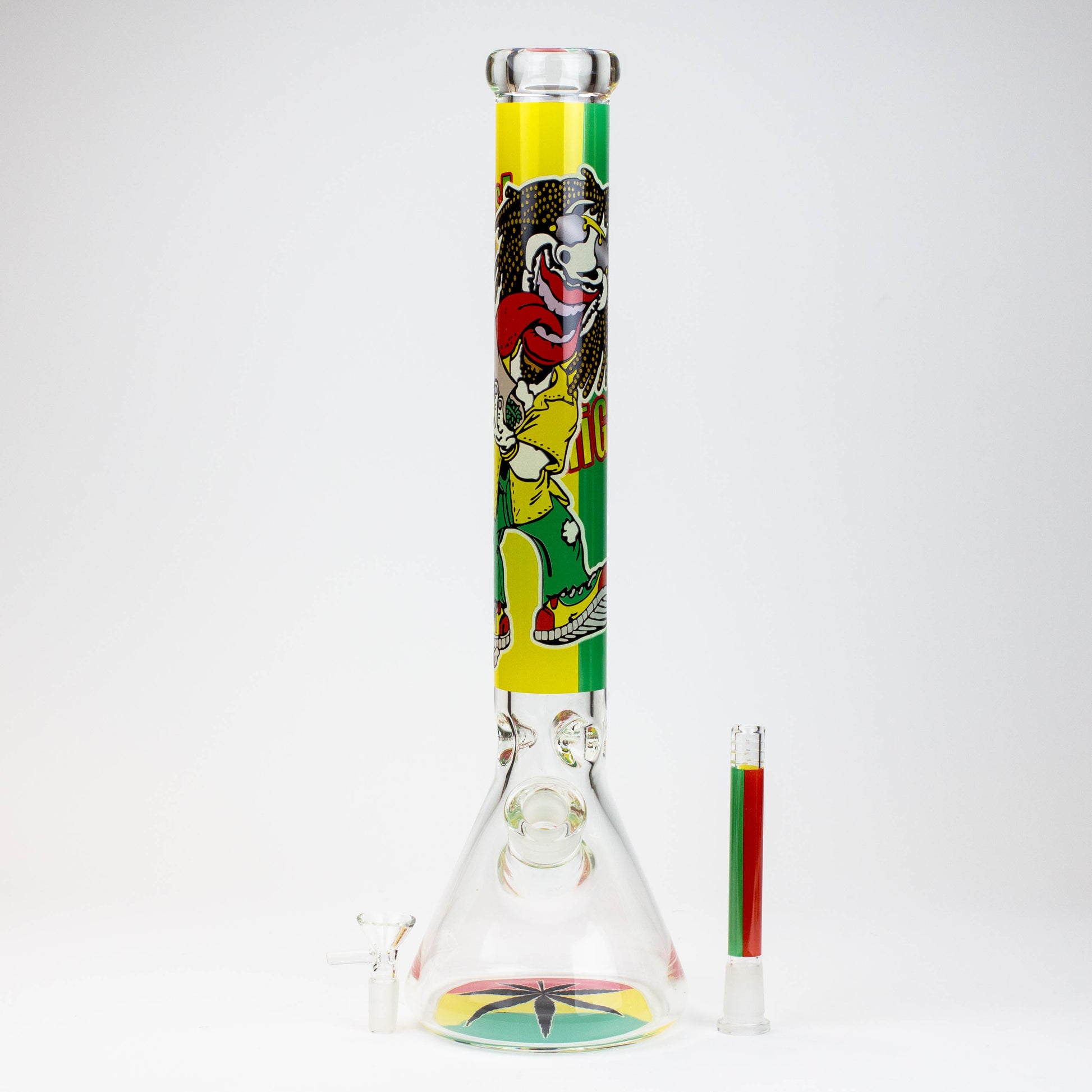 17.5" Rasta Man / 7 mm / classic beaker glass bong_2