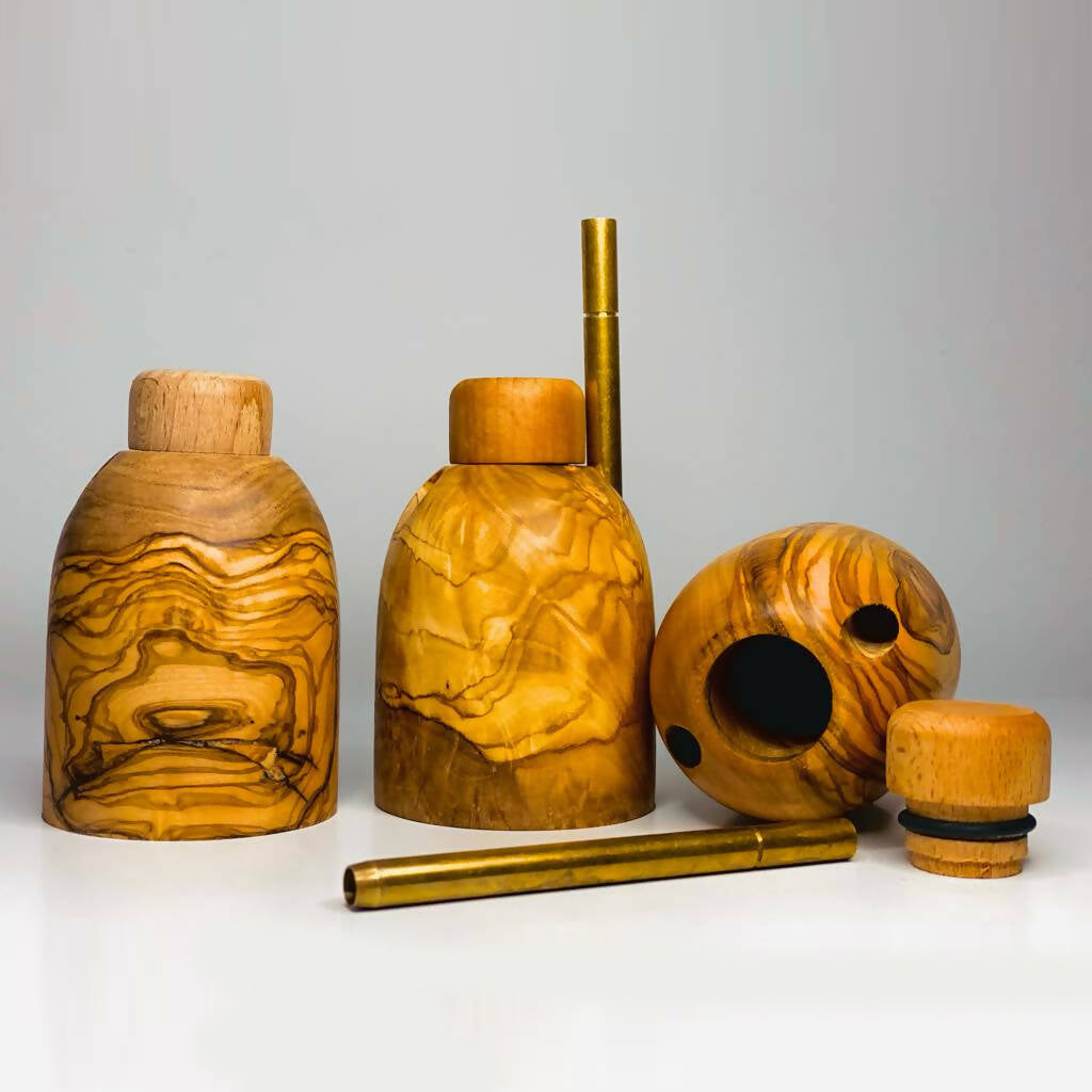 Olive wood tabletop Dugout/One hitter stash Box/Smoker's Gift_1