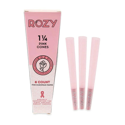 Rozy | Pink 1 ¼ Size Pre-Rolled Cones 6pk – 24ct Display_2