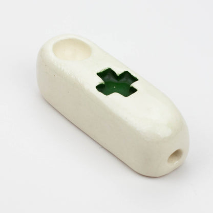 Handmade Ceramic Smoking Pipe [Green Cross]_2
