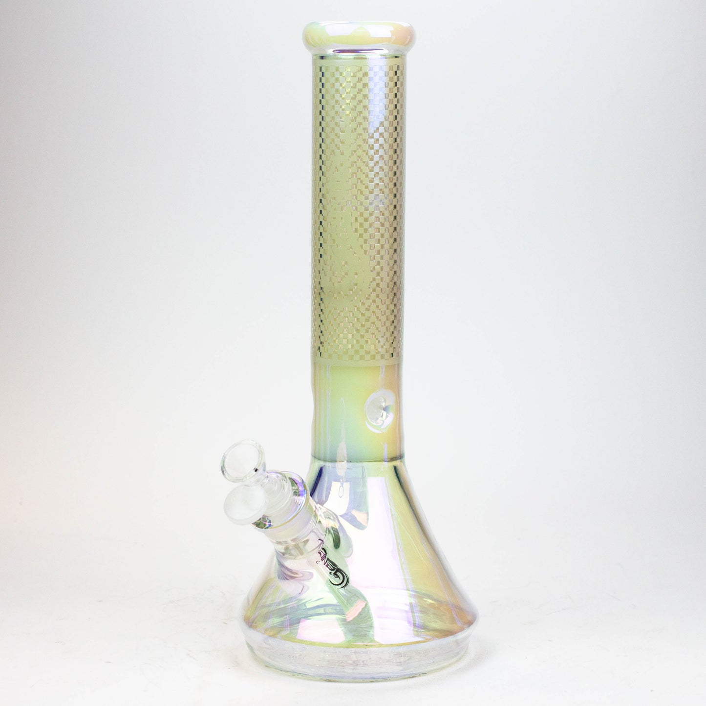 13" Genie electroplated glass beaker bong_12