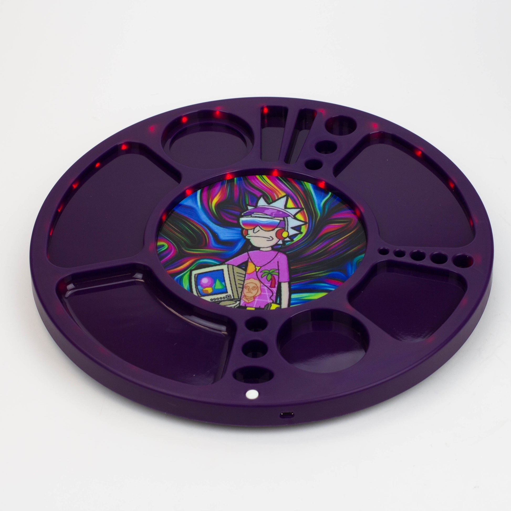 Multi functional 360 Degree Rotating Led Spinning Rolling Tray_1