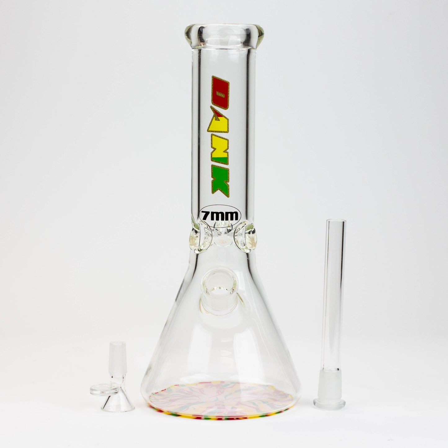 12" DANK beaker 7 mm glass bong with Colour Bottom_7