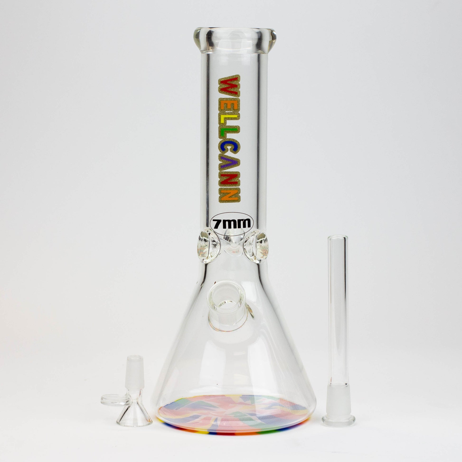 12" WellCann beaker 7 mm glass water bong with Colour Bottom_10