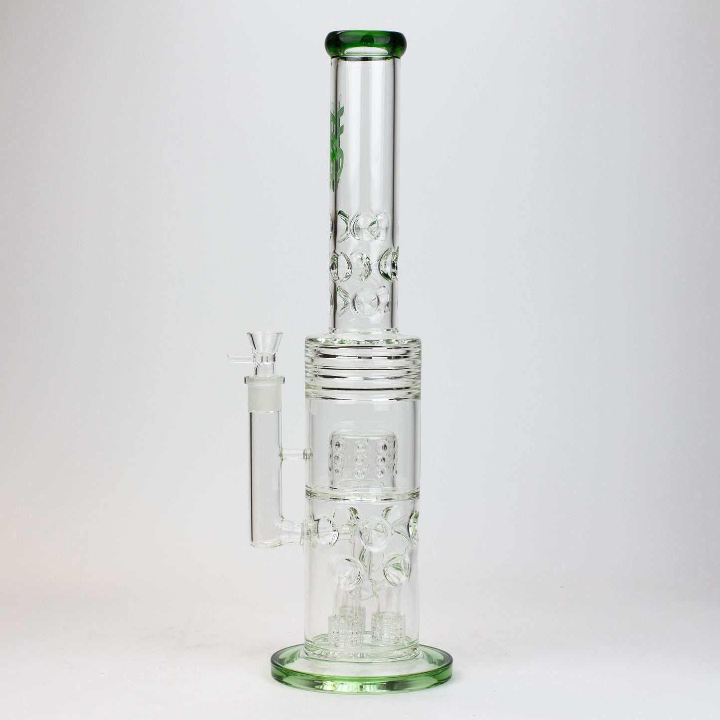 18" H2O glass water bong with thriple mini shower head diffuser [H2O-5007]_7