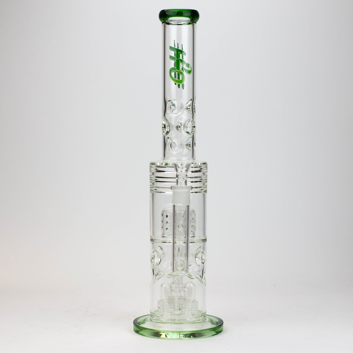 18" H2O glass water bong with thriple mini shower head diffuser [H2O-5007]_8
