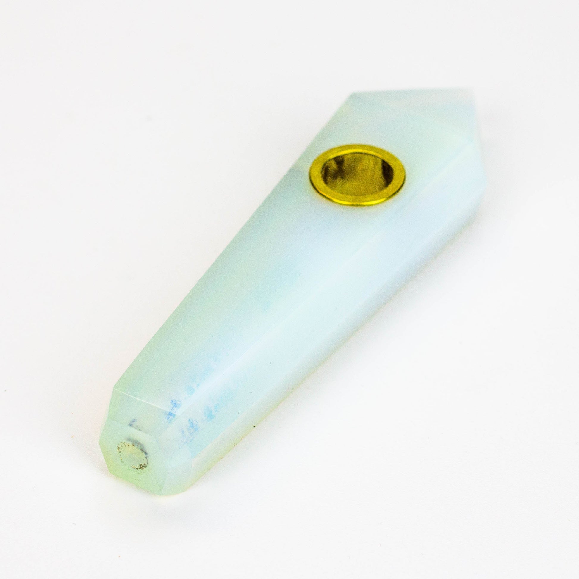 Acid Secs - Natural Plain Opal Smoking Pipe with choke hole_1