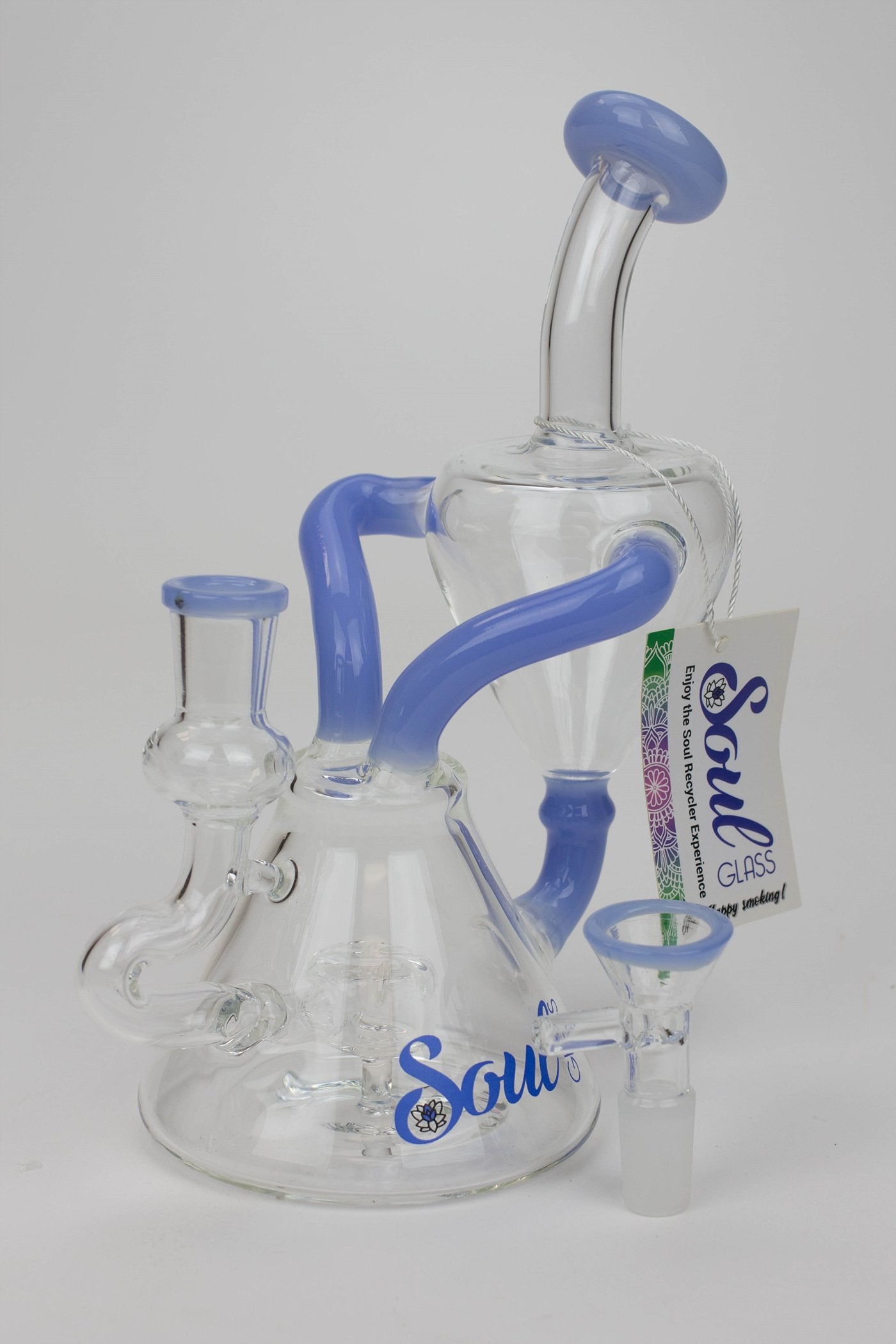 8" SOUL Glass 2-in-1 single chamber recycler bong_5