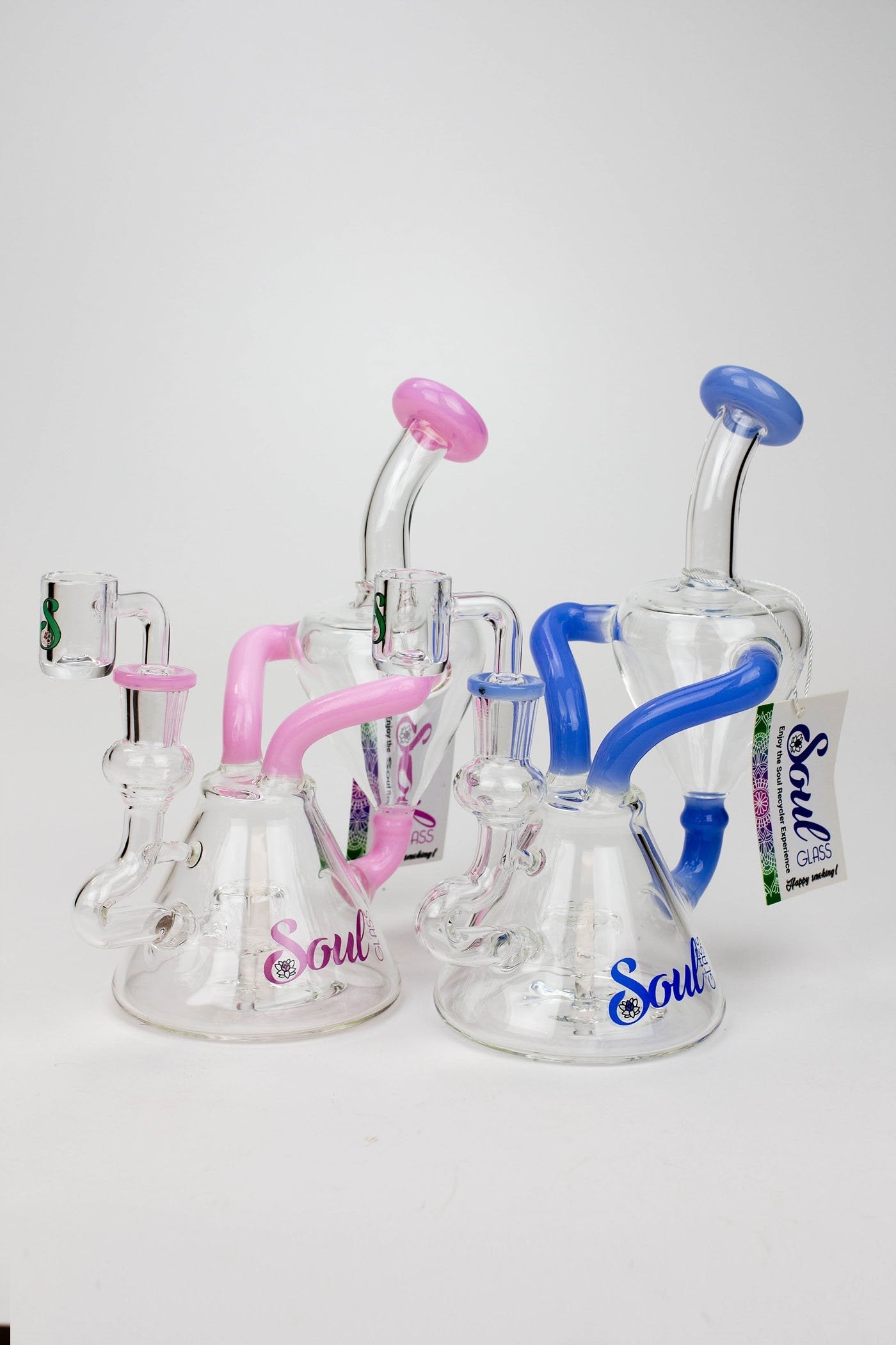 8" SOUL Glass 2-in-1 single chamber recycler bong_0