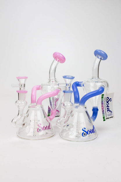 8" SOUL Glass 2-in-1 single chamber recycler bong_3