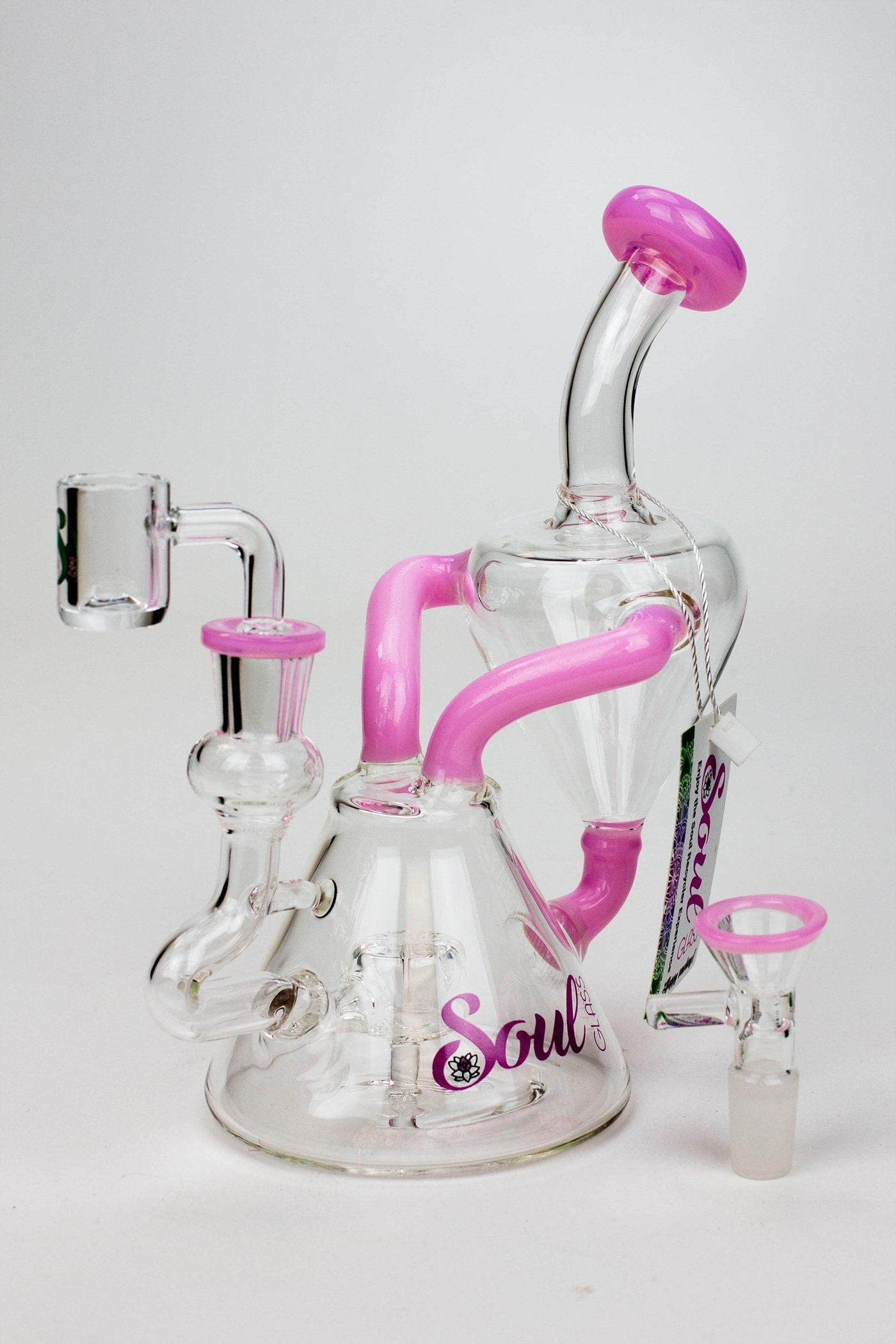 8" SOUL Glass 2-in-1 single chamber recycler bong_4