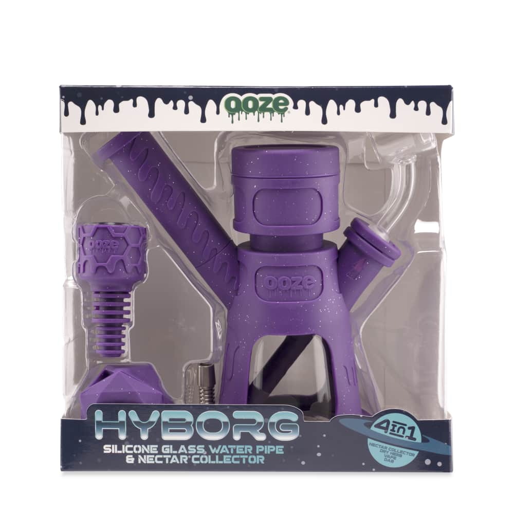 Ooze | Hyborg Silicone Glass 4-In-1 Hybrid Water Pipe And Dab Straw_9